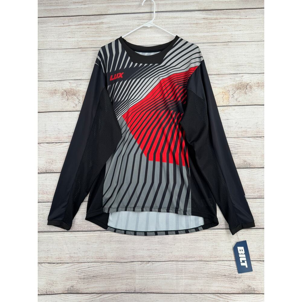 BILT Lux Laser Motocross Jersey Mens XL Black Gray Breathable NEW